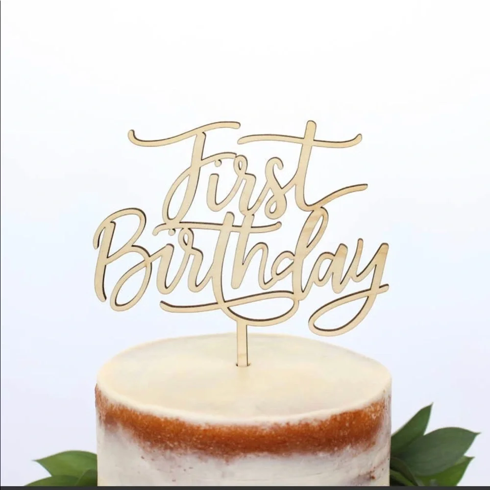 Studio M by Alexis Mattox First Birthday Maple Wood Cake Topper